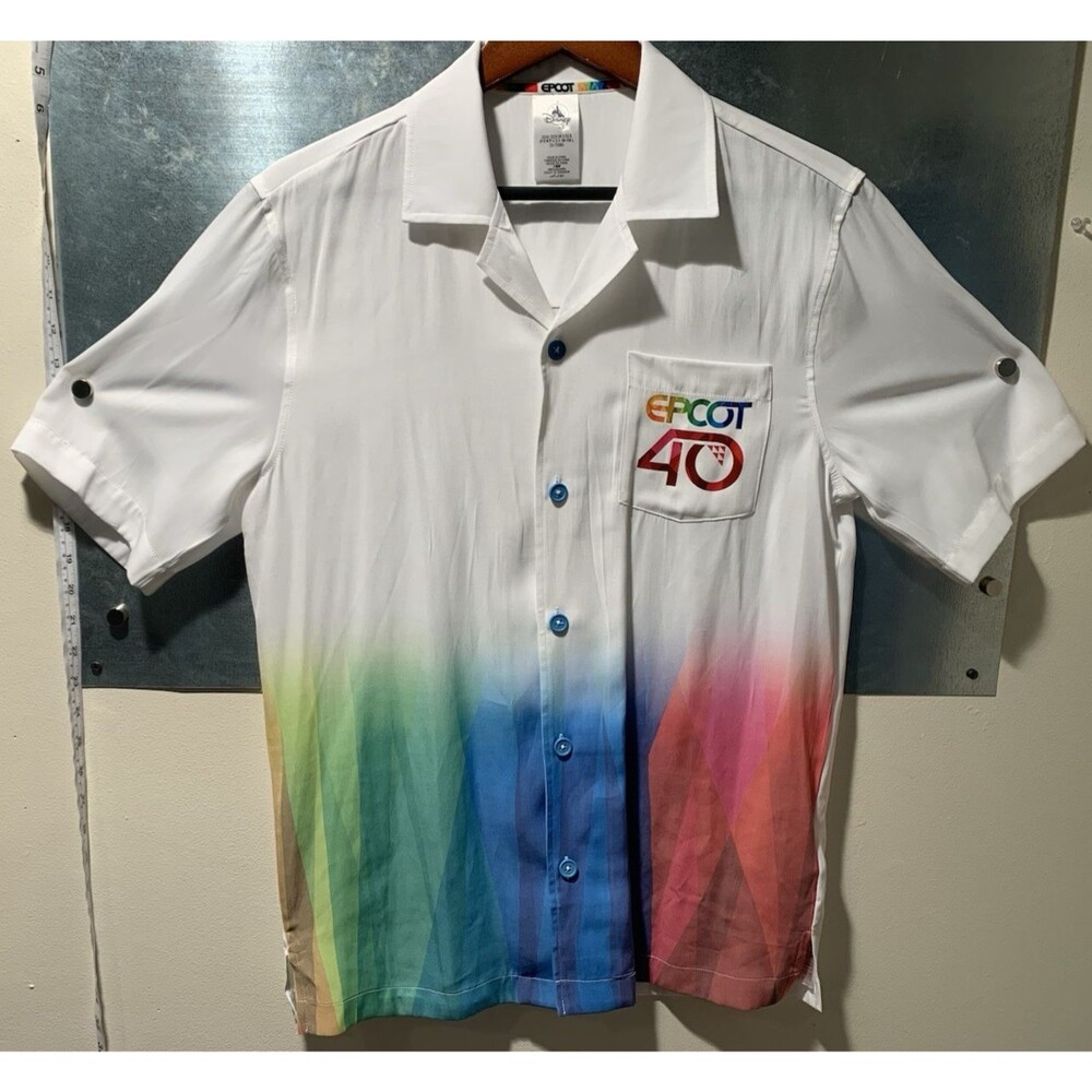 Disney EPCOT- 40th Anniversary Buttoned Lite Weight Hawaiian Shirt Adult Small